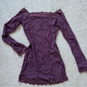 Victoria’s Secret y2k lace mini lingerie off shoulder dress